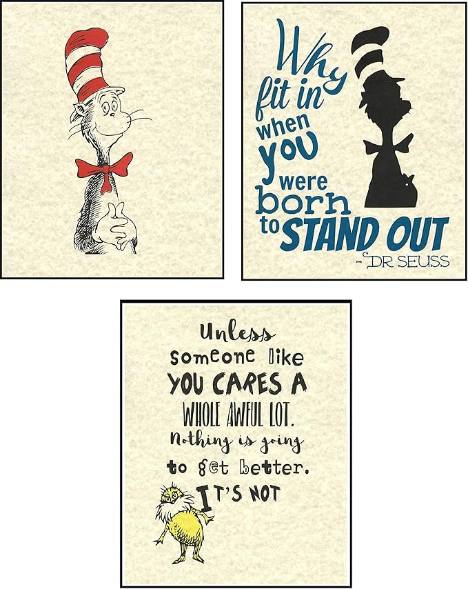 Amazon Com Set Of 3 Children S Inspirational Quotes Artwork Prints Picture Poster Home Office Bedroom Nursery Kitchen Wall Decor Unframed Everything Else