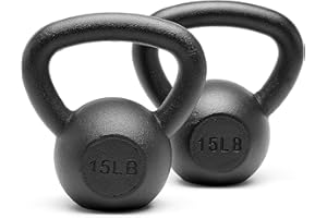 Unipack Powder Coated Solid Cast Iron Kettlebell Weights Set 5, 10 15, 20, 25, 30, 35, 40, 45 lbs All Combination