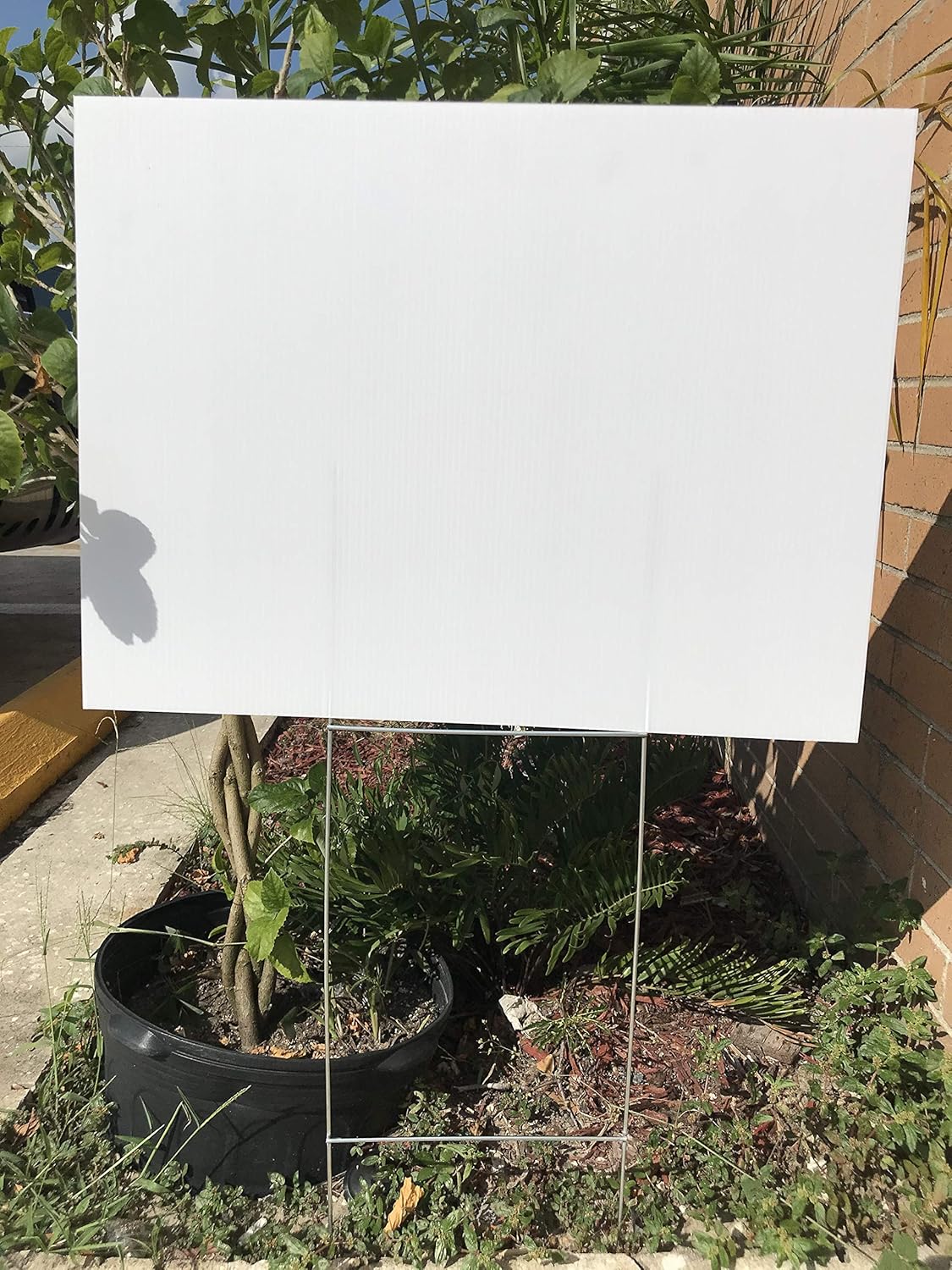 Yard Signs 10 White Signs Blank 18''x24'' & 10 Double H 10''x30'' Stakes Home