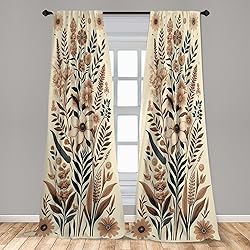 Ambesonne Vintage Floral Window Curtains Pack of