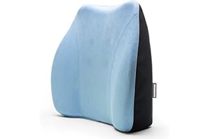 WENNEBIRD Model Q Lumbar Support Pillow - Patented Ergonomic and Adjustable Webbing Back Support for Back Pain Relief for Office Chair, Car, Sofa, Plane, Couch, Recliner - Blue