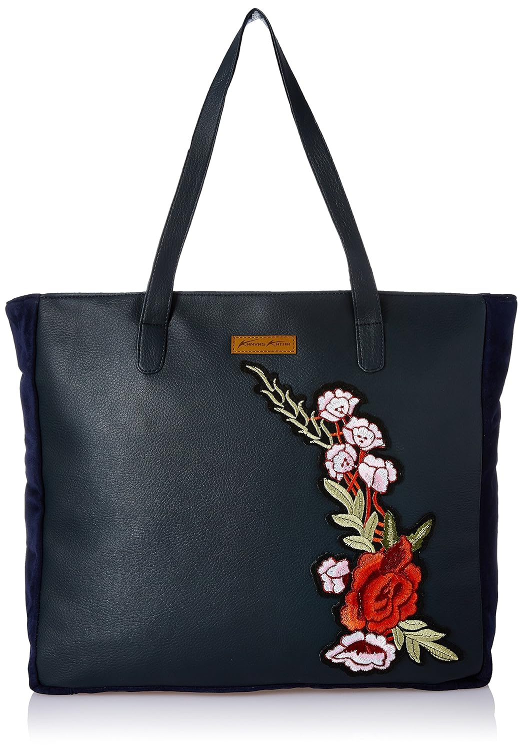 kanvas katha women's tote bag (navy blue) ()