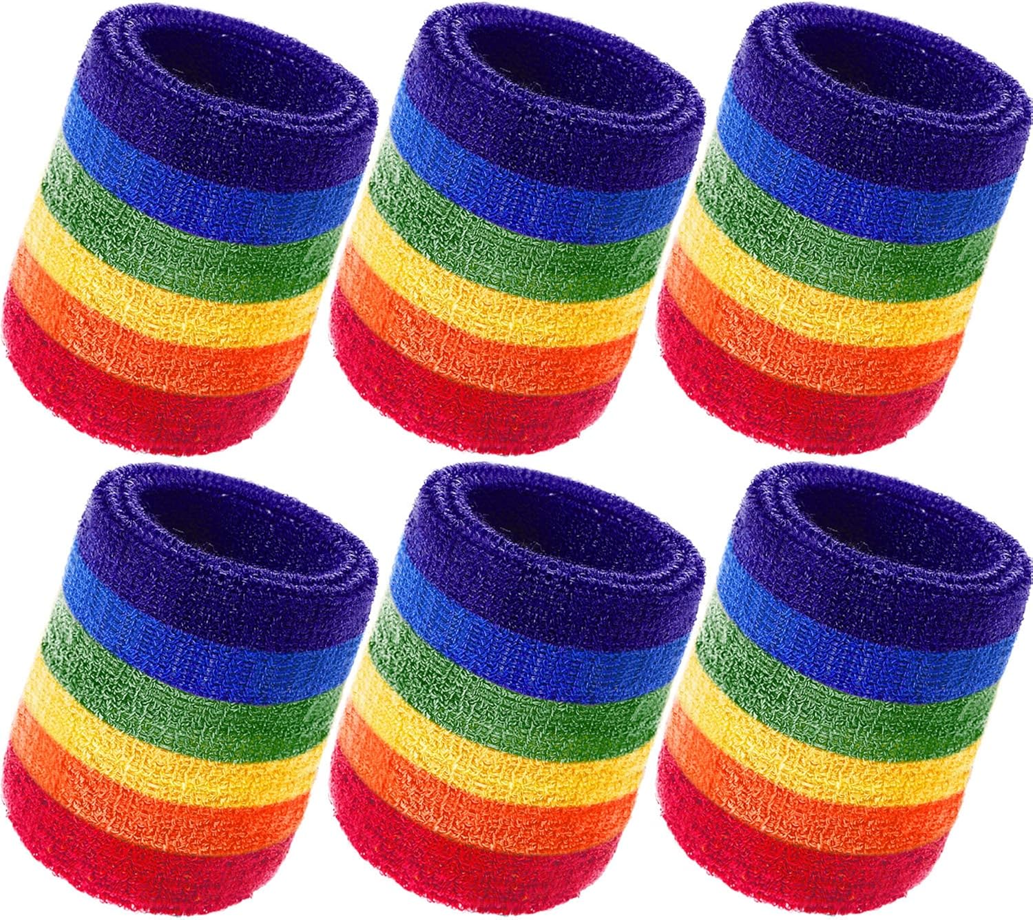 Bememo 12 Pack Sweatbands Sports Wristband Cotton Sweat Band for Men and Women Good for Tennis Basketball, Running, Gym - Image 5