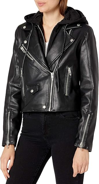 blanknyc meant to be moto jacket with removable hood