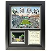 Eagles Championship Rings and Helmets | Collectible Philadelphia Football Collage | Legends Never Die | Framed Double Matted Photo Collage | 12"x15" | (Eagles Rings/Helmets)