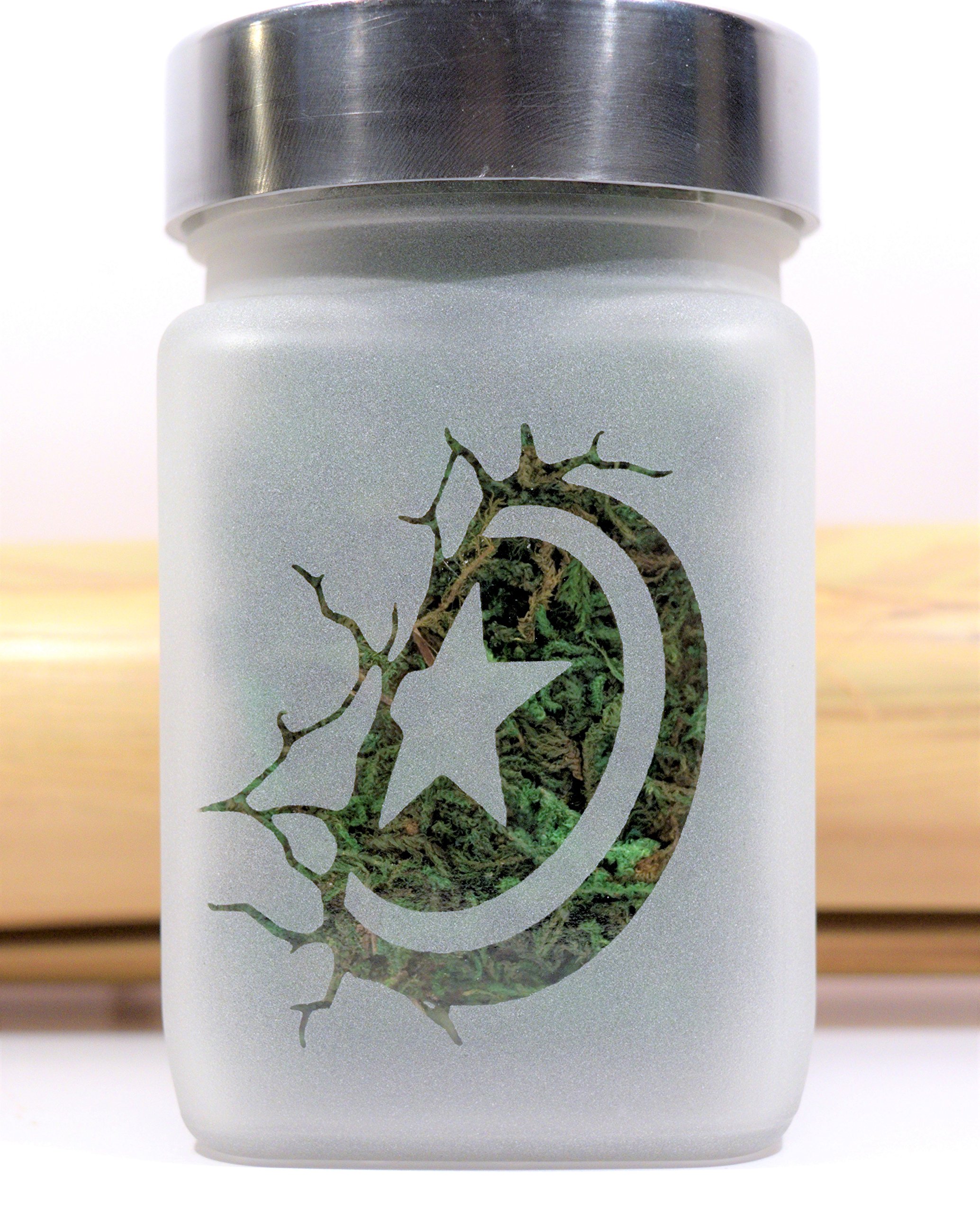 American Shield Stash Jar - Airtight, Smell Resistant Etched Glass Herb Storage Jar - 3" Tall x 2" Wide, Perfect Size for Gifting 1 American Shield Stash Jar - Airtight, Smell Resistant Etched Glass Herb Storage Jar - 3" Tall x 2" Wide, Perfect Size for Gifting