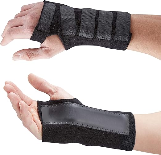 Tutore Per Polso Destro, Fascia Elastica Per Tendinite E Tunnel Carpale, Regolabile, Nero, 35x8 Cm - 2