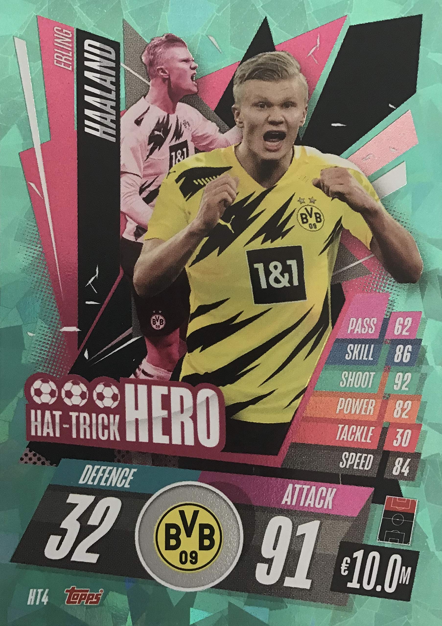 Topps Match Attax CHAMPIONS LEAGUE 20/21 HAT TRICK HERO ERLING HAALAND