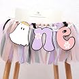 Spooky One Groovy Birthday High Chair Banner - Halloween 1st Birthday Decor, Boho Ghost Garland - View #3