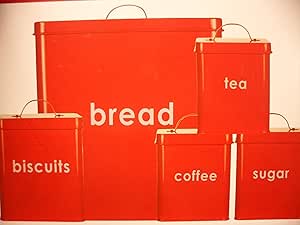 5 piezas de azúcar del café del té de METAL tarro de la galleta pan de