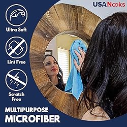 USANOOKS Microfiber Cleaning Cloth - Turq - 12Pcs