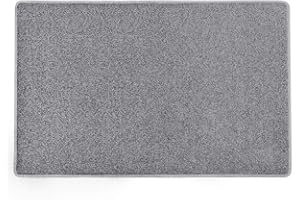 PURE ERA Carpet Stair Tread Landing Mat Tape Free Self Adhesive Non Slip Skid Resistant Indoor Doormat Area Rug Floor Mat for Kitchen Bathroom Workstations Washable 2' X 3' (Gray)