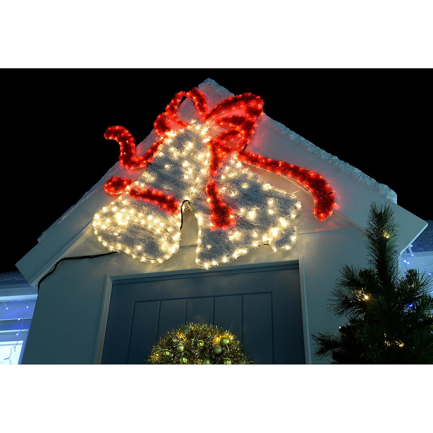 Large Bells LED Rope Lights Tinsel Silhouette Garden Decoration Festive Outdoor eBay