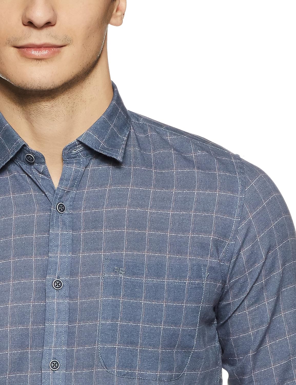 peter england men's solid slim fit casual shirt