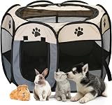 Sea Team Foldable Pet Playpen Portable Soft Pop Up Breathable Mesh