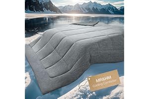 MR&HM Cooling Comforter Full/Queen Size, Double-Sided Cooling Blanket for Hot Sleepers, Silky Soft & Breathable Bedding for Night Sweats, All Season Comforter (90"x90", Dark Grey)