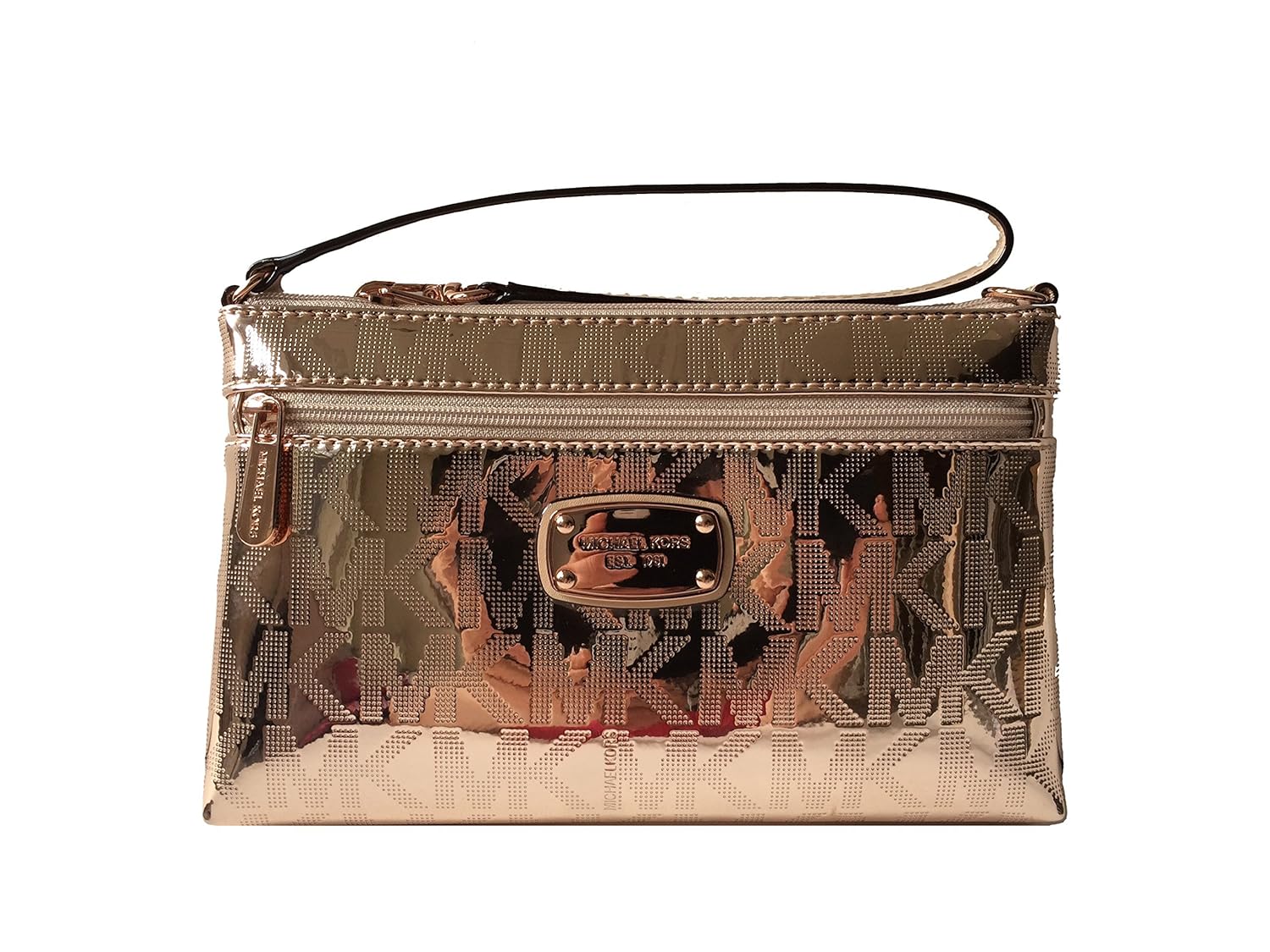 michael kors jet set tote metallic rose gold