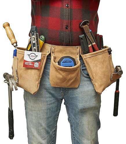 12-Pocket Waxed Canvas Tool Belt For Men - Adjustable Waist (28 - View #11