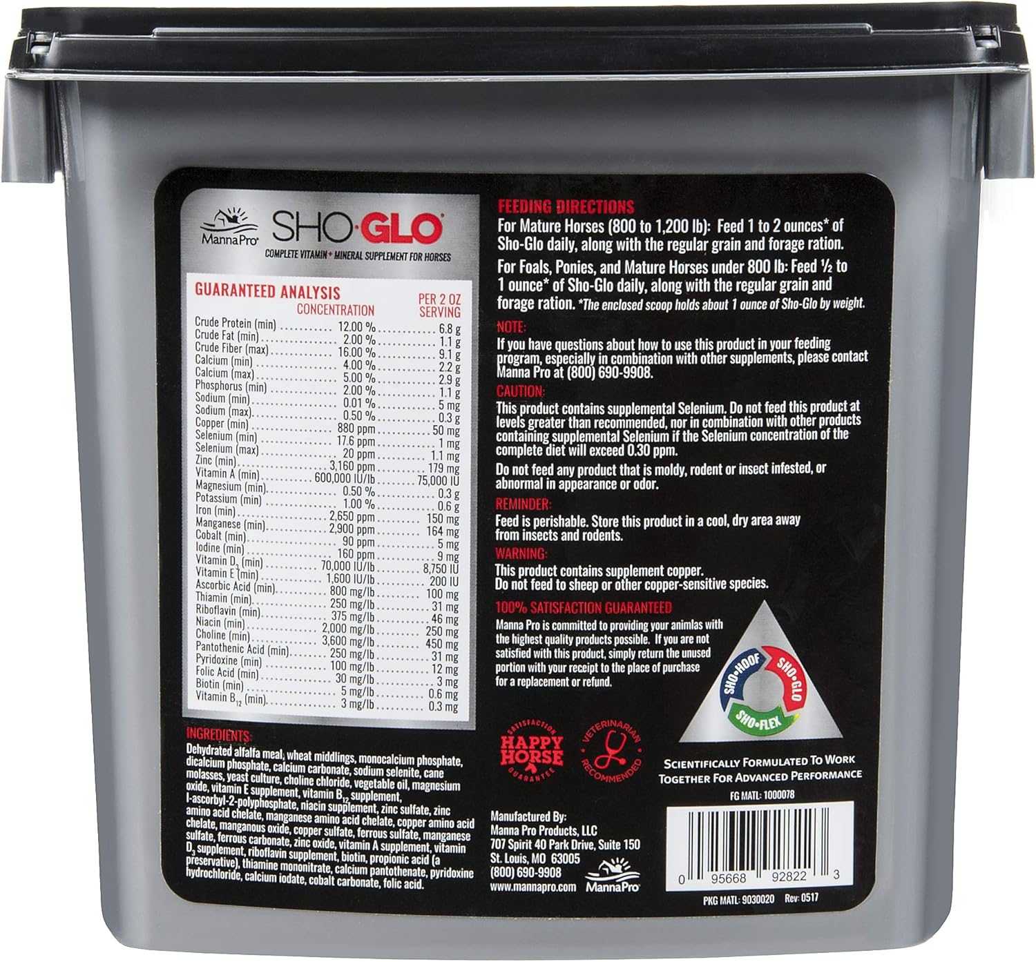 Manna Pro 5 lb Sho-Glo Supplement for Horse, Small : Horse Nutritional Supplements And Remedies : Pet Supplies