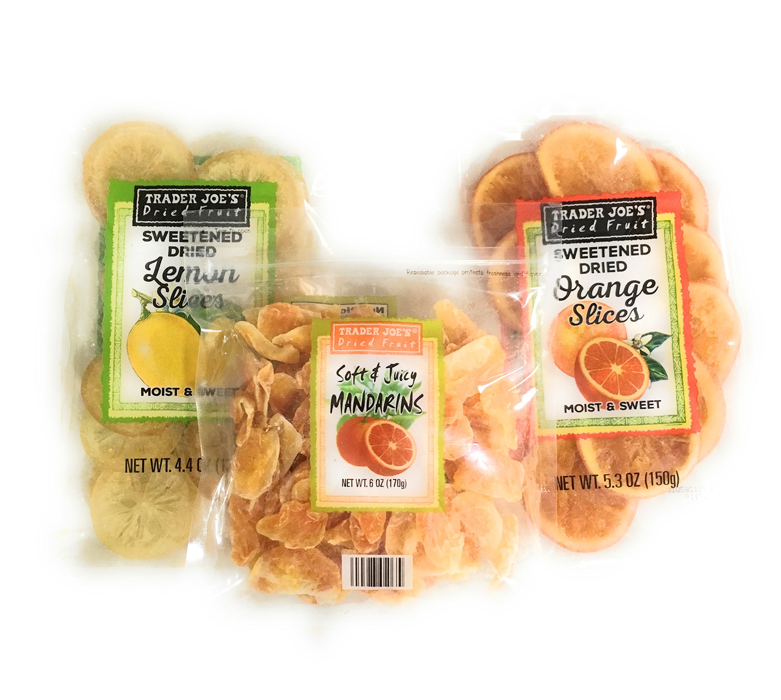 Trader Joes Dried Fruit Snack Bundle - Individual Variety Pack Featuring a Mix of Sweetened Lemon, Juicy Mandarin Orange, and Tasty Orange Slices - A Natural Healthy Snack for Adults and Kids by Trader Joe's