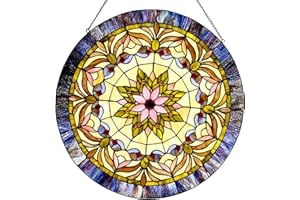 Chloe Lighting Tiffany-Glass Edwardian Man Window Panel 22"