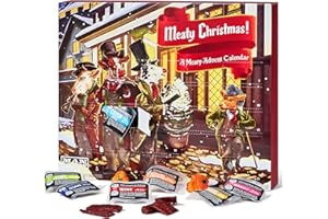 Man Crates Jerky Advent Calendar Featuring "Cow Caroler" Artwork – Includes 25 Festive Flavors of Beef Jerky – Delicious Flavors Like Orange Habanero, Rootbeer and More