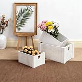Wickerfield White Wash Small Wooden Box Gift Basket Storage Crate view 4