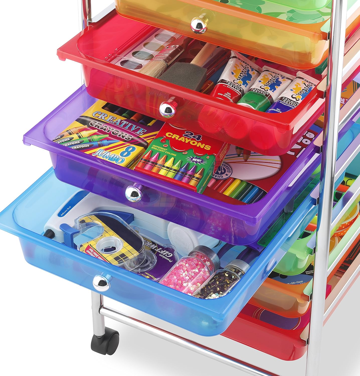 Whitmor 10 Drawer - Rolling Craft Organizer Cart - Chrome: Home & Kitchen