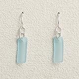 EcoSeaCoMurmur Sea Glass Earrings (Aqua) Sterling French Wire Beach Glass  Earrings for Women by EcoSeaCo, using sustainable, recycled and repurposed