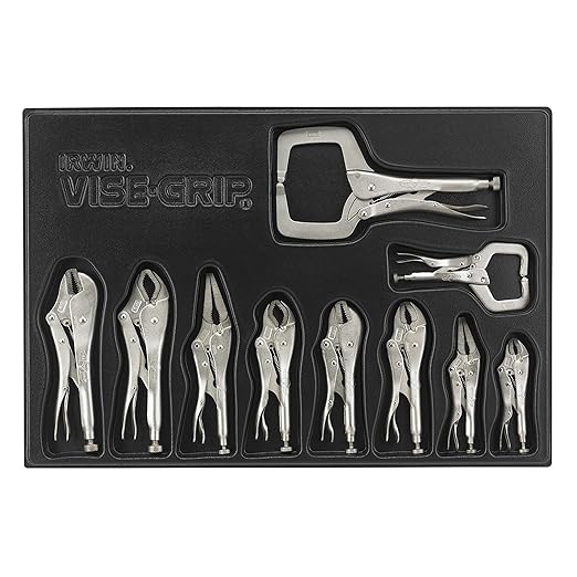 Irwin ViseGrip Original Locking Tool Set with Tray, 10 Piece, 1078TRAY