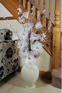 Flourish Tall Black And Silver Floor Vase With Sparkly And