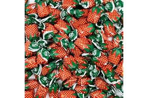 FUSION SWEETS AND SNACKS Strawberry Filled Hard Candy - Individually Wrapped Strawberry Bon Bons Candy 2 Pound Bulk Bag - Holiday Candy