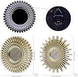 BONNYCO 3 Pack Round Gold Wall Mirrors - Home Decor for Living Room view 4