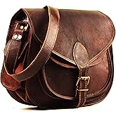 Leather Crossbody Purse for Women - Small Vintage Look Handbag | Satchel | Diaper Bag for Ladies