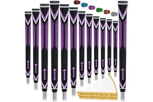 SAPLIZE High-performance Rubber Golf Grips 13 Pack, High Shock Absorption, Non-slip, Choose from 13 Grips with 15 Tapes or Full Regripping Kit, Std/Mid/Jumbo, CC10 Series