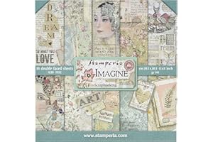 STAMPERIA INTERNATIONAL, KFT PAPER PAD 8X8 10PK IMAGINE, 20.3 x 20.3 (8" x 8"), Multicoloured