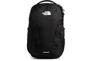 The North Face Women's Vault Everyday Laptop Backpack | Commuter Travel Bag with Water-Repellent Finish, Spacious Main Compartment, TNF Black-NPF, One Size