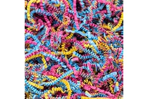 MagicWater Supply - 2 LB - Fiesta Blend - Pink, Blue and Yellow Blend of Crinkle Cut Paper Shred Filler great for Gift Wrapping, Basket Filling, Birthdays, Weddings, Anniversaries