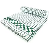 Fecido Classic Kitchen Dish Towels with Hanging Loop - Heavy Duty Absorbent Dish Clothes - European Made 100% Cotton Tea Towels - Set of Two, Dark Green
