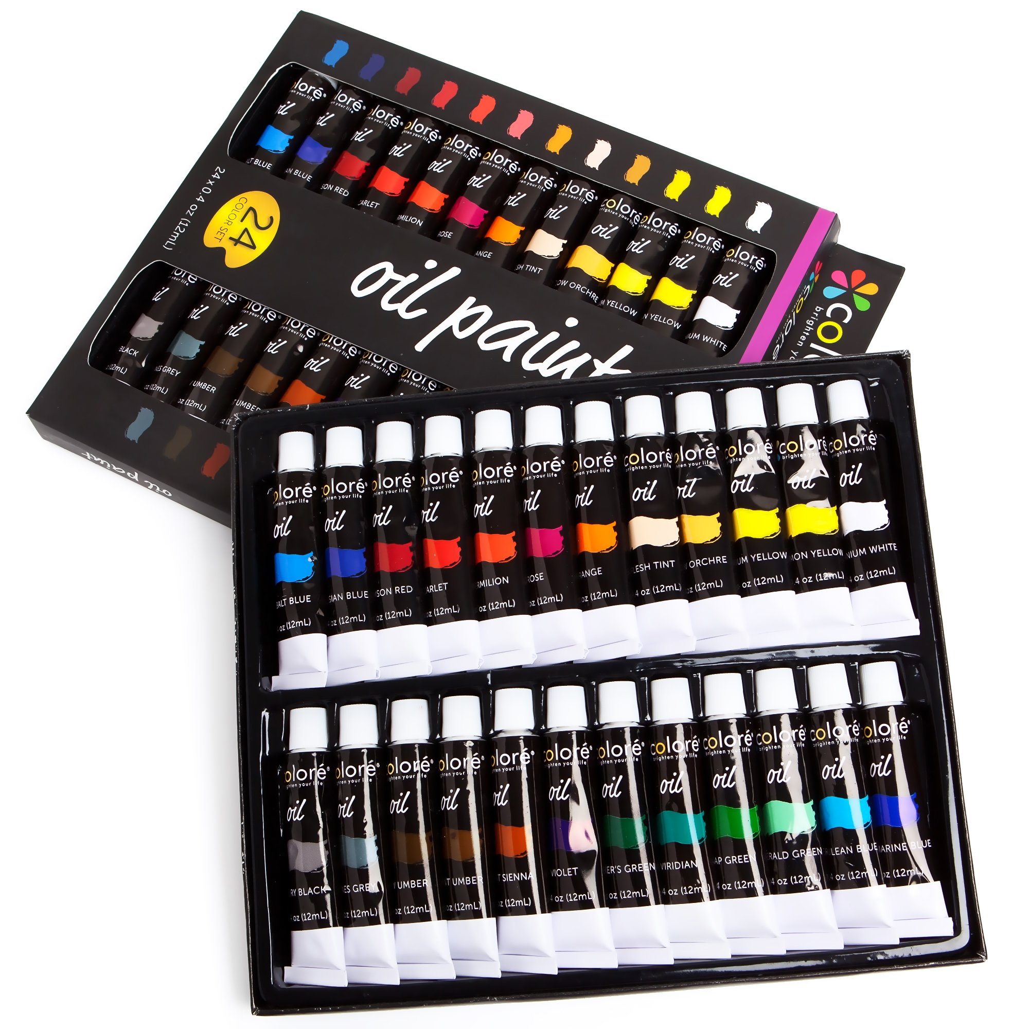 Colore Oil Paint Set Perfect for Use On Landscape and Portrait Canvas