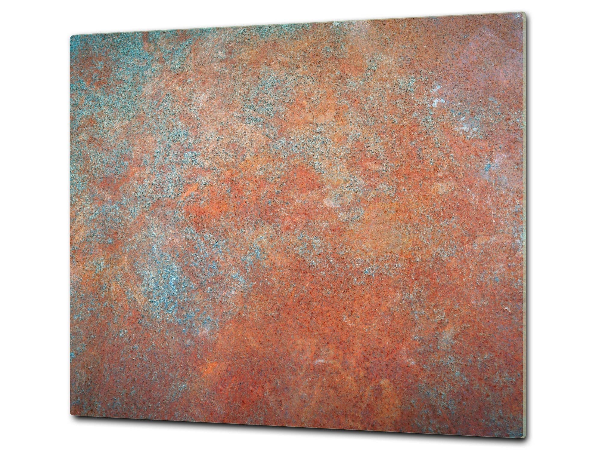 Tempered Glass Kitchen Board – Impact & Scratch Resistant; Measures: Single: 23,62” x 20,47”; Double: 2 x 11,81” x 20,47”; D24 Rusted Textures Series