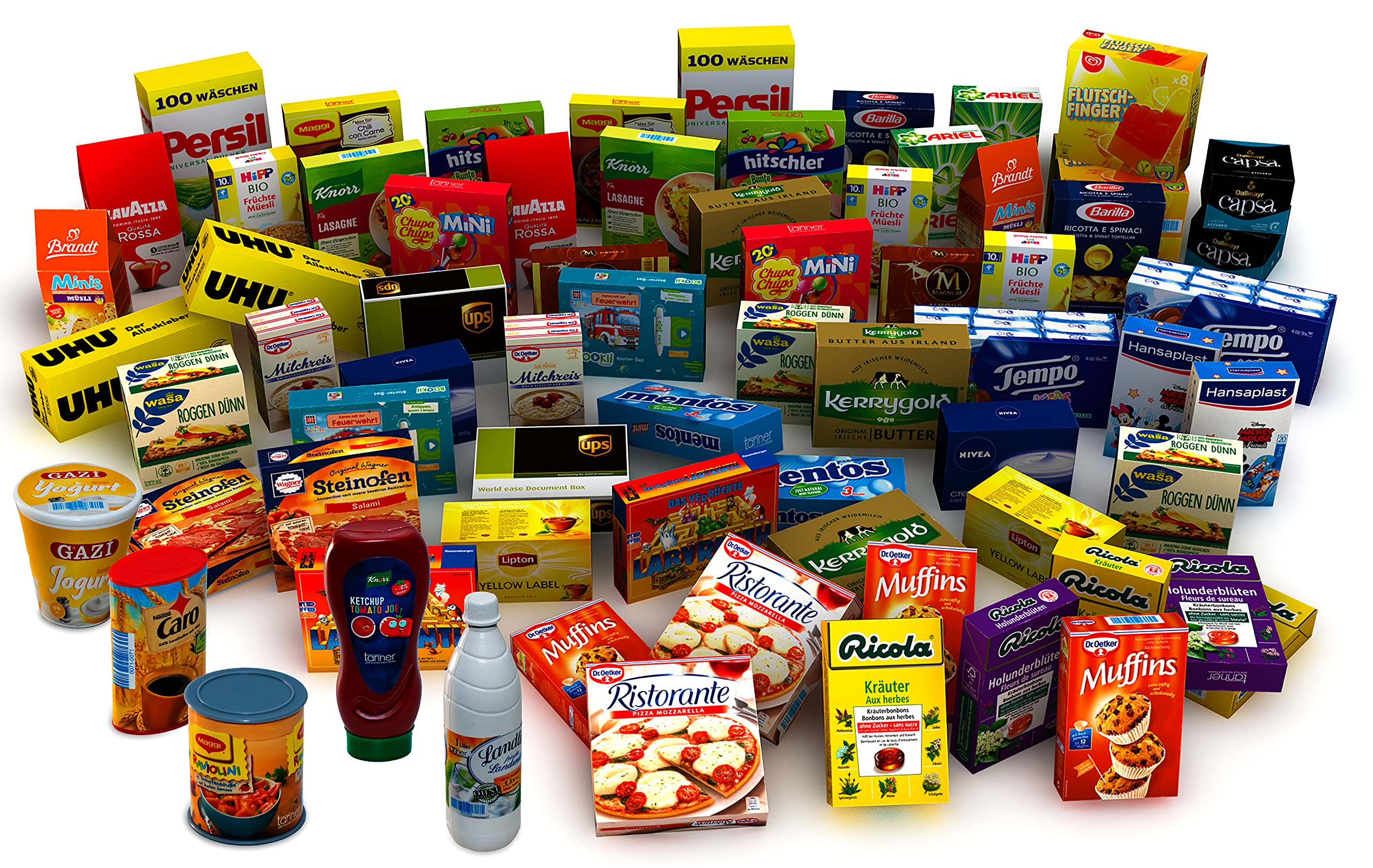 Tanner 0524.0 Der kleine Kaufmann Deko Shop Set 65 Pieces (Shop Accessories, with Many Shop Items, Ideal for Role Plays)