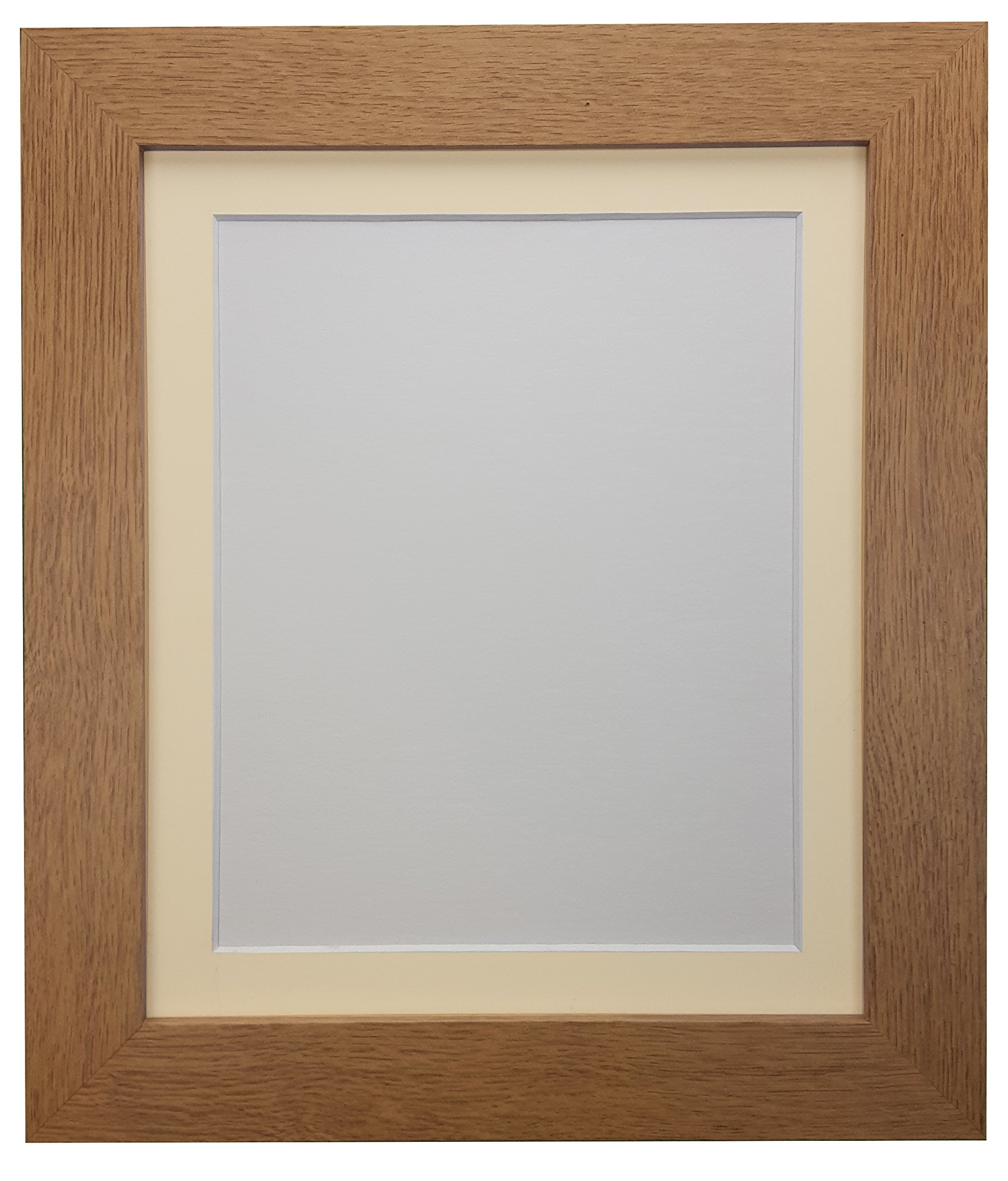 FRAMES BY POST "London Oak Picture Photo Poster Frame with 6 x 4-Inch Ivory Mount for Picture Size 4 x 3-Inch, Oak with Ivory Mount, 39 x 15 mm — image 1