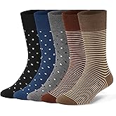 Sockswift 5 Pairs Diabetic Socks for Men,Viscose from Bamboo Non Binding Top Crew Dress Socks for Edema,Sensitive Feet