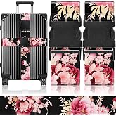 Slohif Luggage Straps for Suitcases Travel Belt Accessories Luggage Connector Identifiers Over Handle with Buckle Unique Nylon Adjustable Strap for Sleeping Bag Car Seat Black(2 Pack)