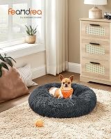 Feandrea Donut Dog Bed Cat Bed 60 cm Dark Grey PLEASANT FEELING view 2