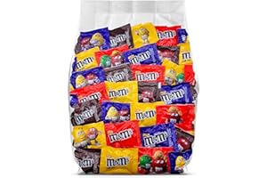 YUMMY CHEW M&M Assorted Candy - 2lb Bulk Milk Chocolate, Caramel, Peanut Butter and Peanut M&Ms Candy - 55 Fun Size Individually Wrapped M&M Candy - M&Ms Bulk Candy Assortment - Chocolate Candy Bulk Bag - 2 Pound M&Ms Variety Pack