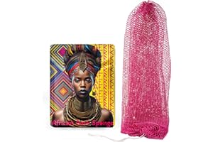 AFRIKI African Net Sponge, Authentic African Exfoliating Sponge, Black Owned, Back Scrubber, 45inch Long, for Normal to Sensitive Skin, for Daily use, Sky Collection (Camelia)