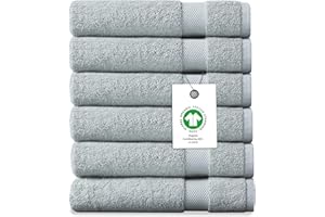 Delara Organic Cotton Luxuriously Plush Washcloths Pack of 6 | GOTS & Oeko-TEX Certified | Premium Quality Face Towels | Feather Touch Technology|650 GSM Long Staple|Soft, Quick Dry & Ultra-Absorbent