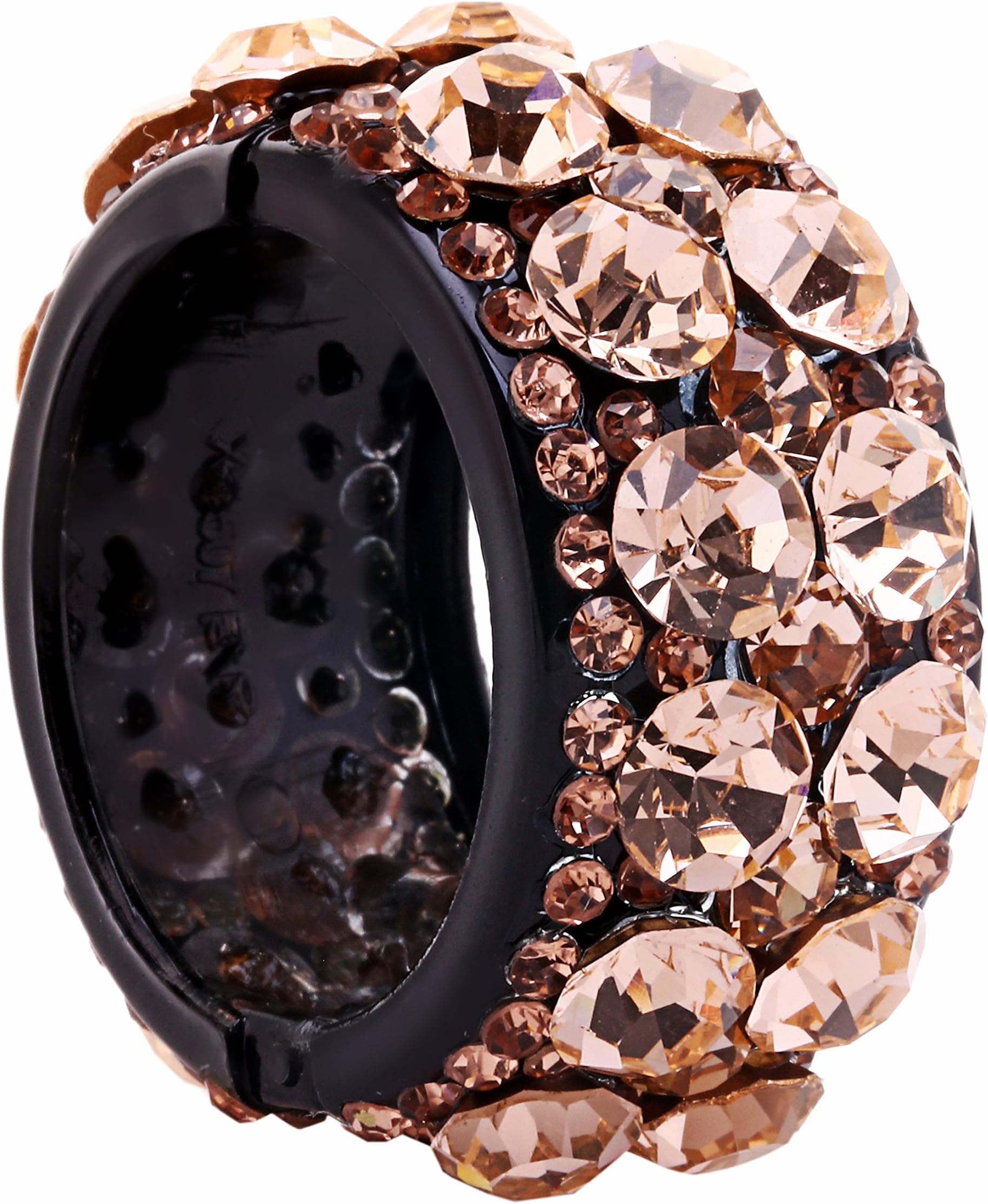 Fancyin Luxury 1.5" Crystal rhinestones Pony-hair circle holder banana hair claw clip for women (B)